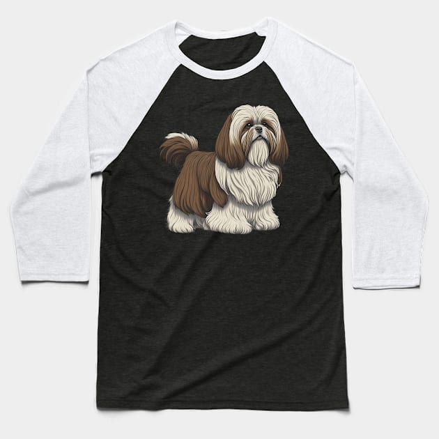 Lhasa apso Baseball T-Shirt by KhalidArt